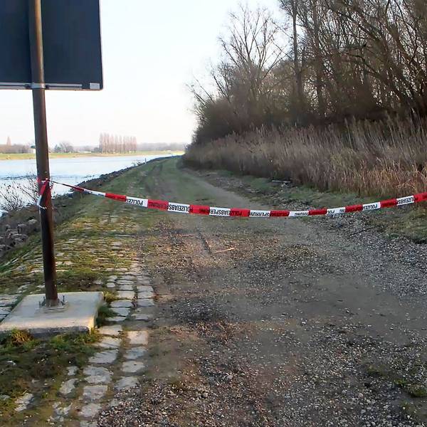 Am Rheindamm wurde die Leiche einer Frau gefunden. Daraufhin hat die Polizei die Sonderkommission «Rampe» eingerichtet. (zu dpa: «Tod von zwei Ukrainerinnen: Staatsanwalt erhebt Mord-Anklage») +++ dpa-Bildfunk +++