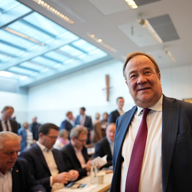 Ex-Ministerpräsident Armin Laschet (CDU) ist bei einer Veranstaltung zu sehen.