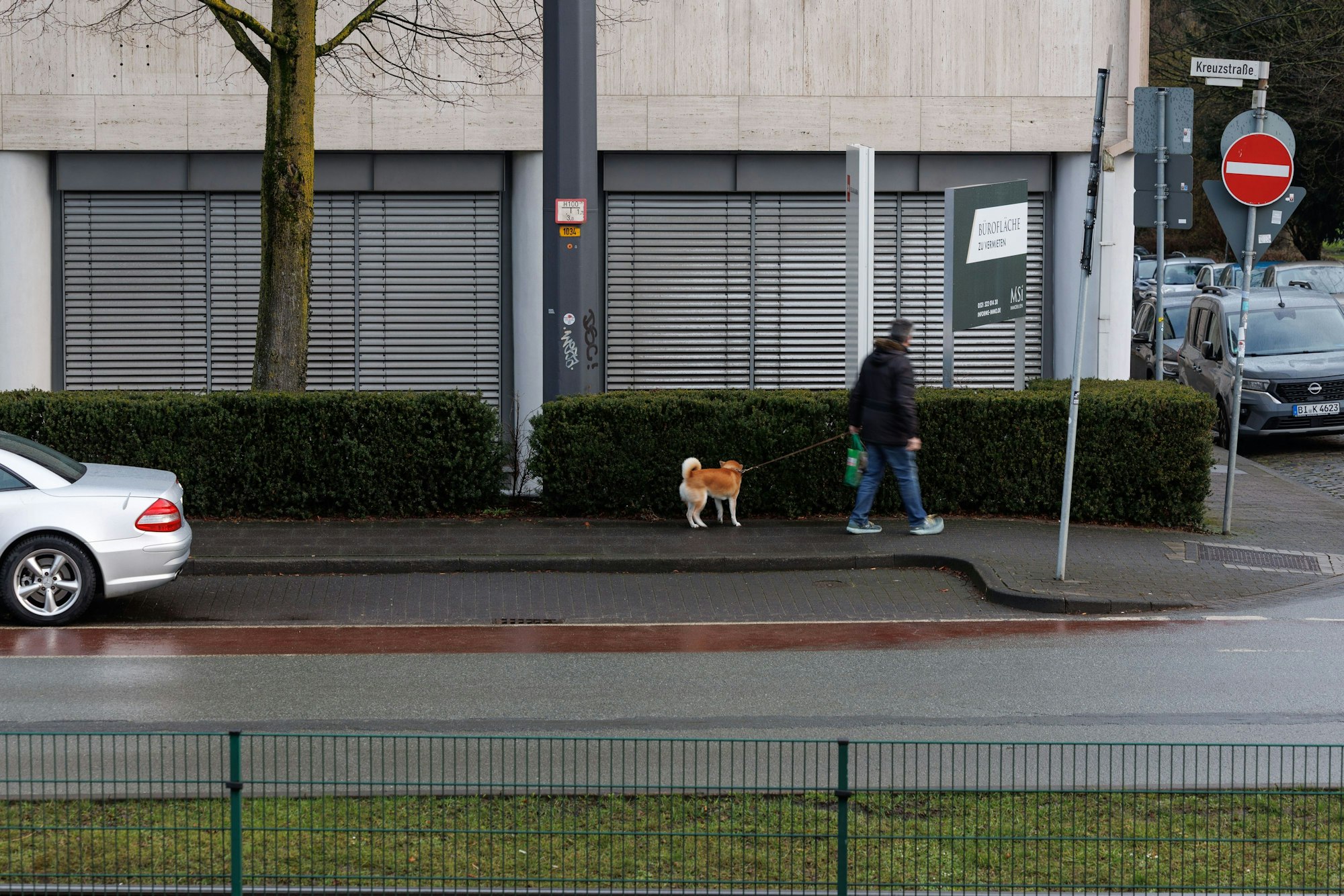 Das Foto zeigt den Tatort in der Nähe des Landgerichts Bielefeld.
