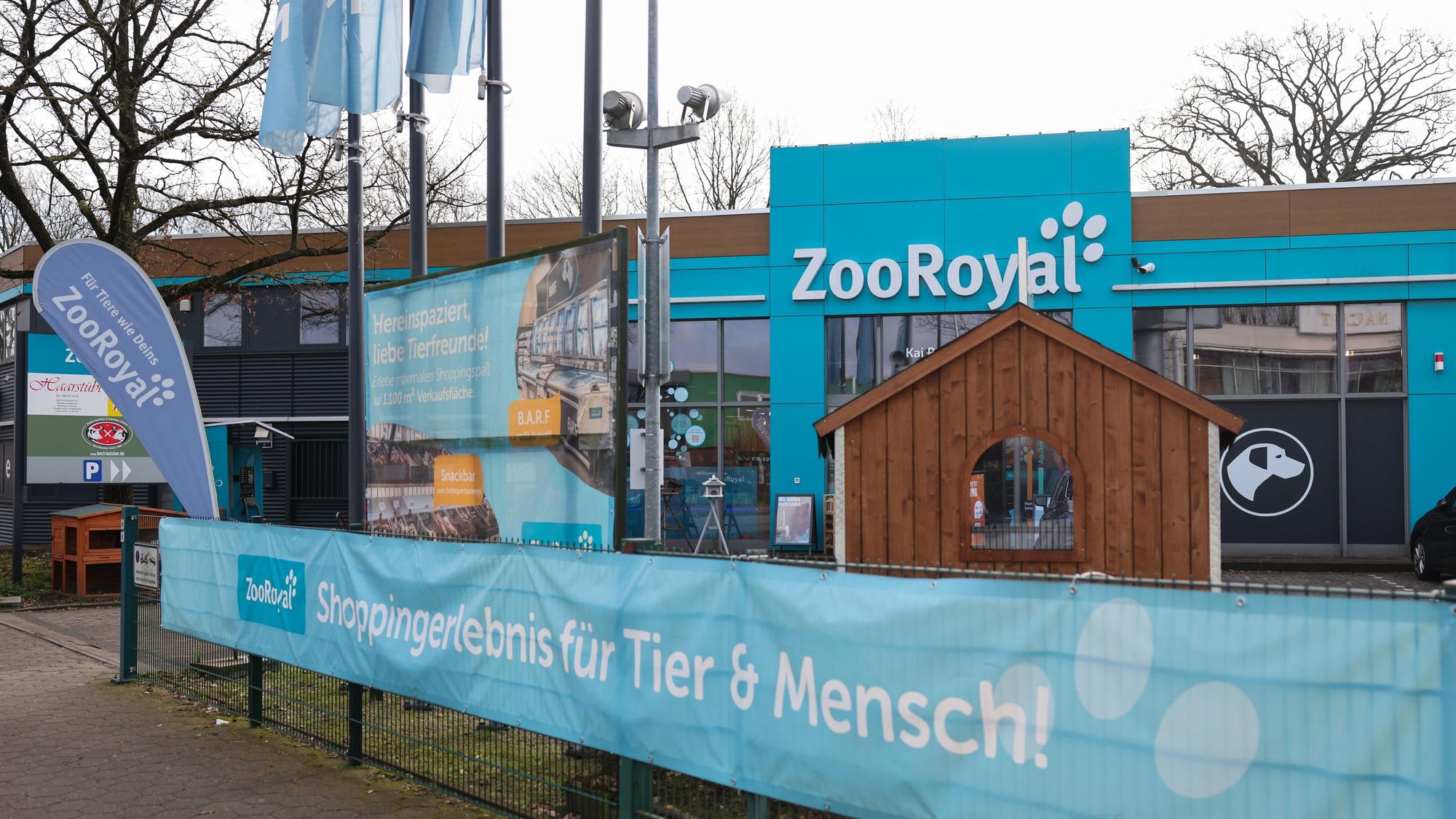Außenansicht Heimtiermarkt ZooRoyal in Hamburg-Niendorf.