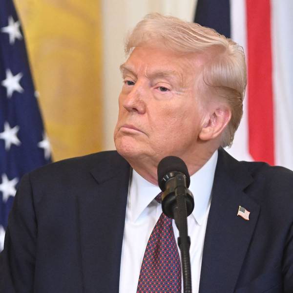 Donald Trump während seiner Pressekonferenz anlässlich des Besuchs des britischen Premierministers Keir Starmer am Donnerstag in Washington.