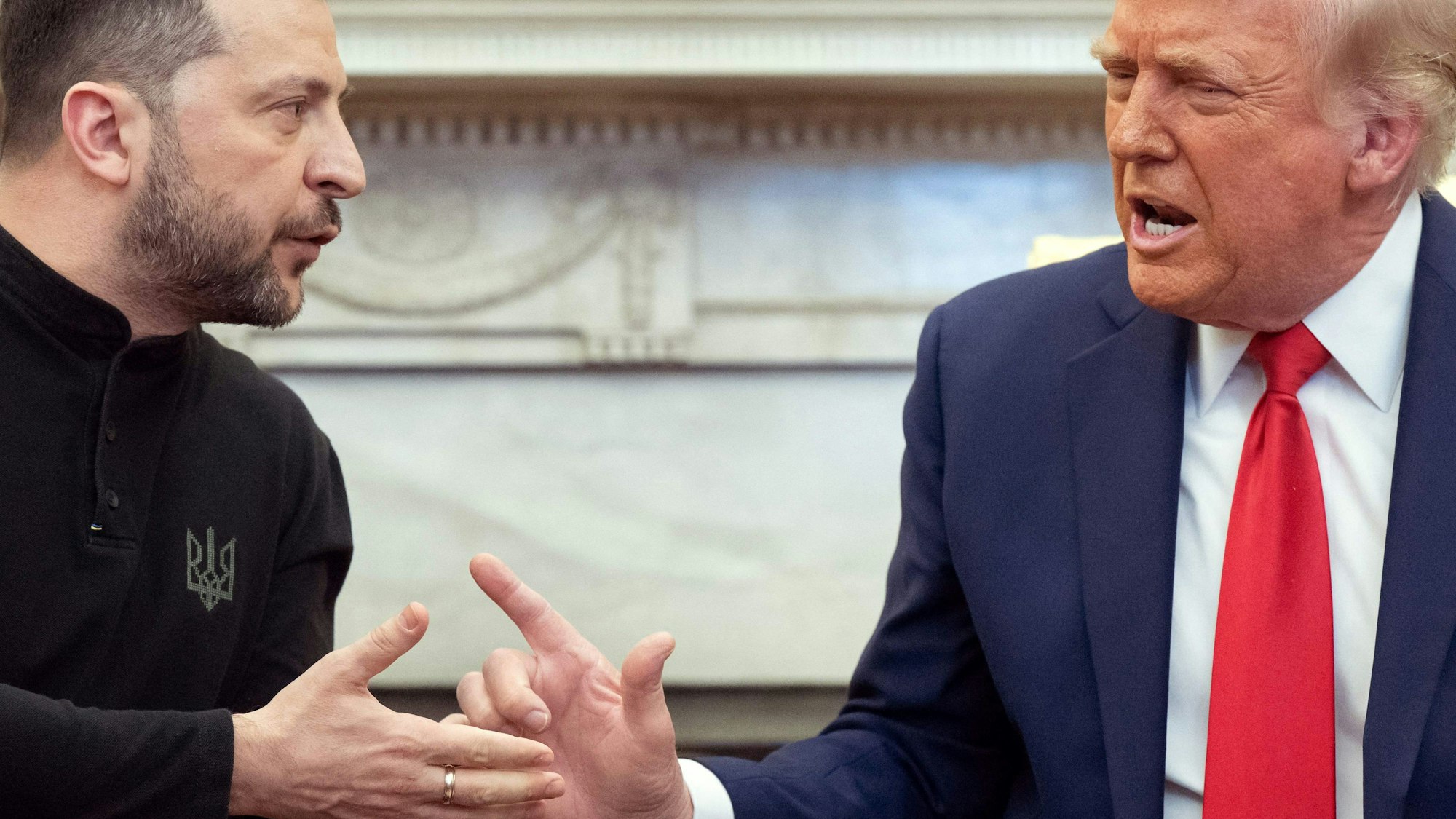 US-Präsiden Trumo und Präsident Selenskyj im Oval Office.