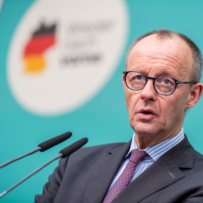Auf dem Bild zu sehen ist der CDU-Vorsitzende und designierte Bundeskanzler Friedrich Merz