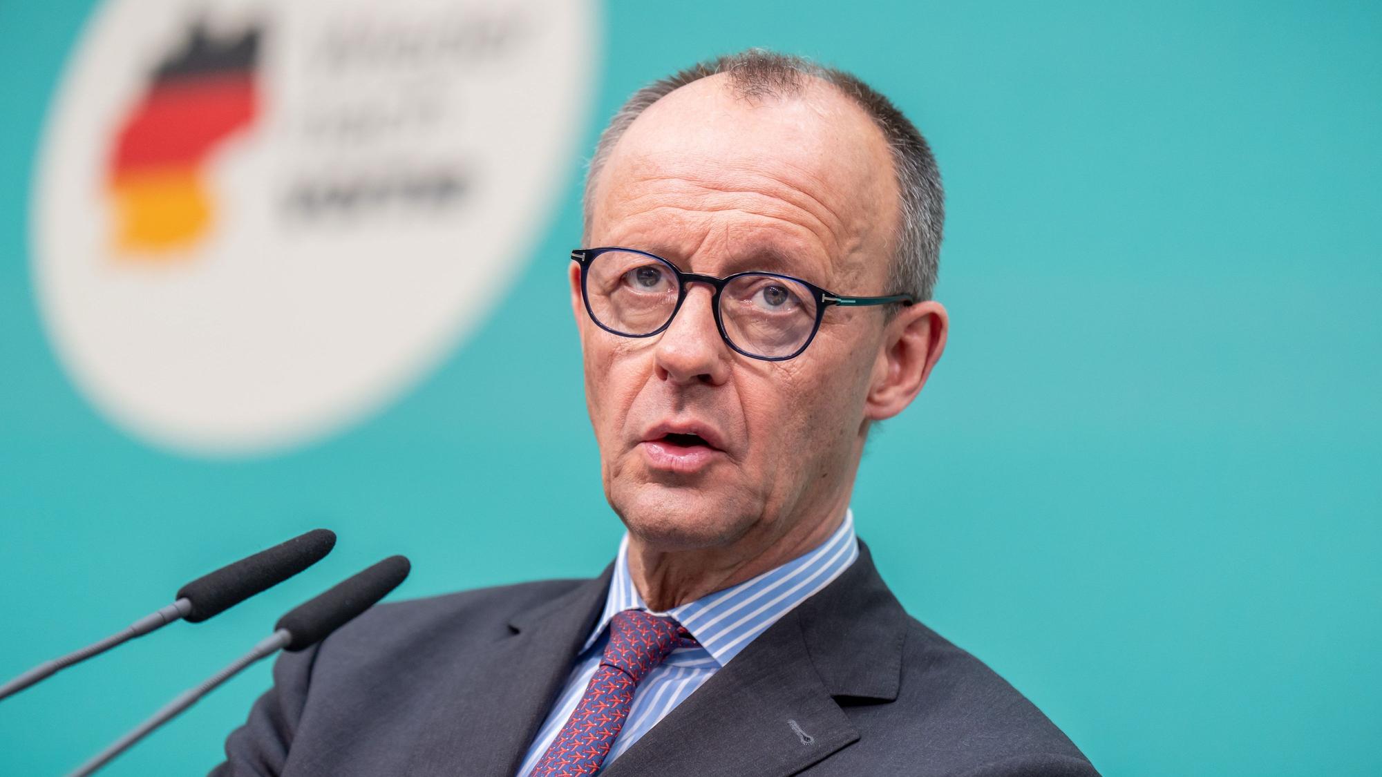 Auf dem Bild zu sehen ist der CDU-Vorsitzende und designierte Bundeskanzler Friedrich Merz