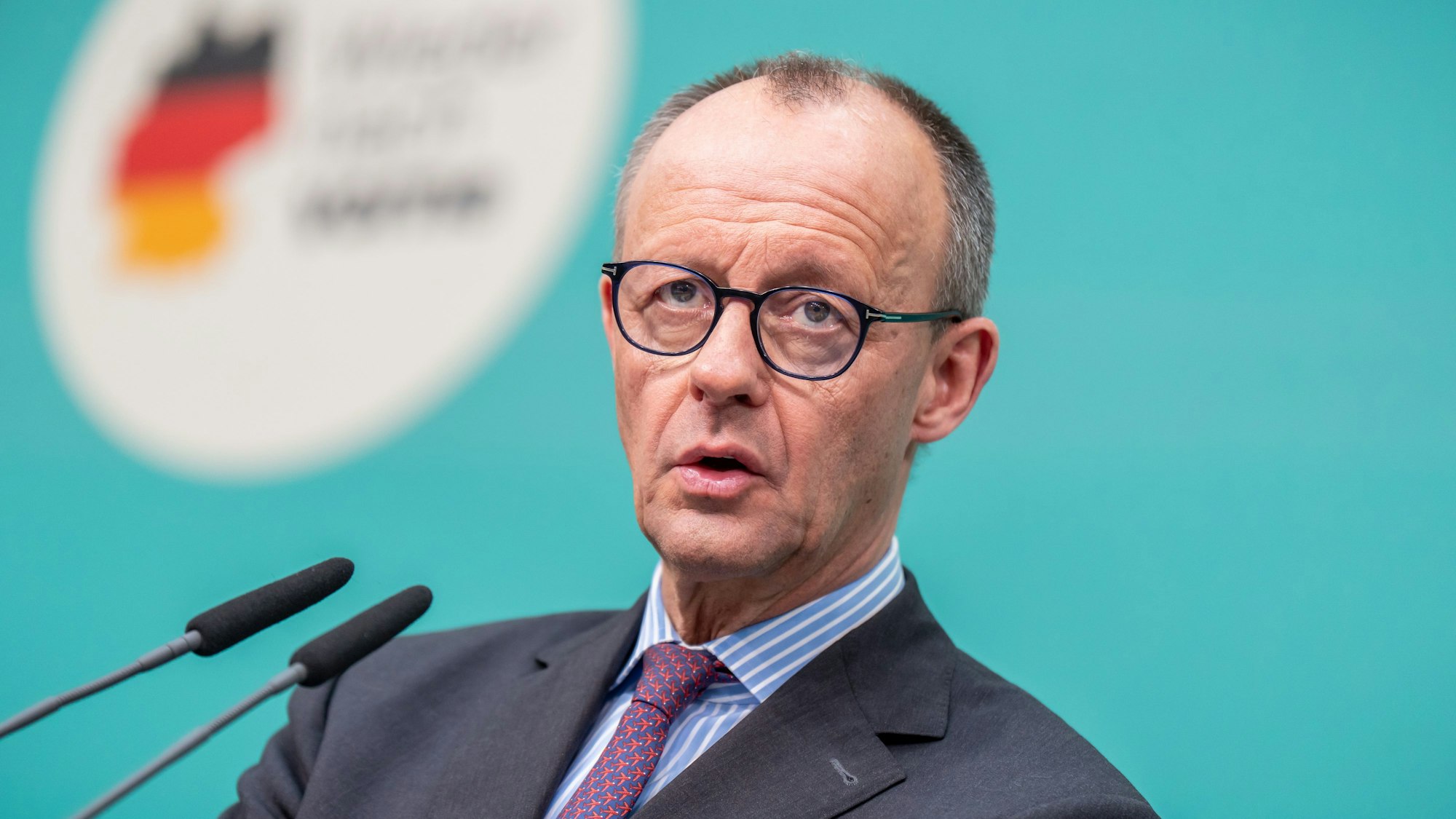 Auf dem Bild zu sehen ist der CDU-Vorsitzende und designierte Bundeskanzler Friedrich Merz