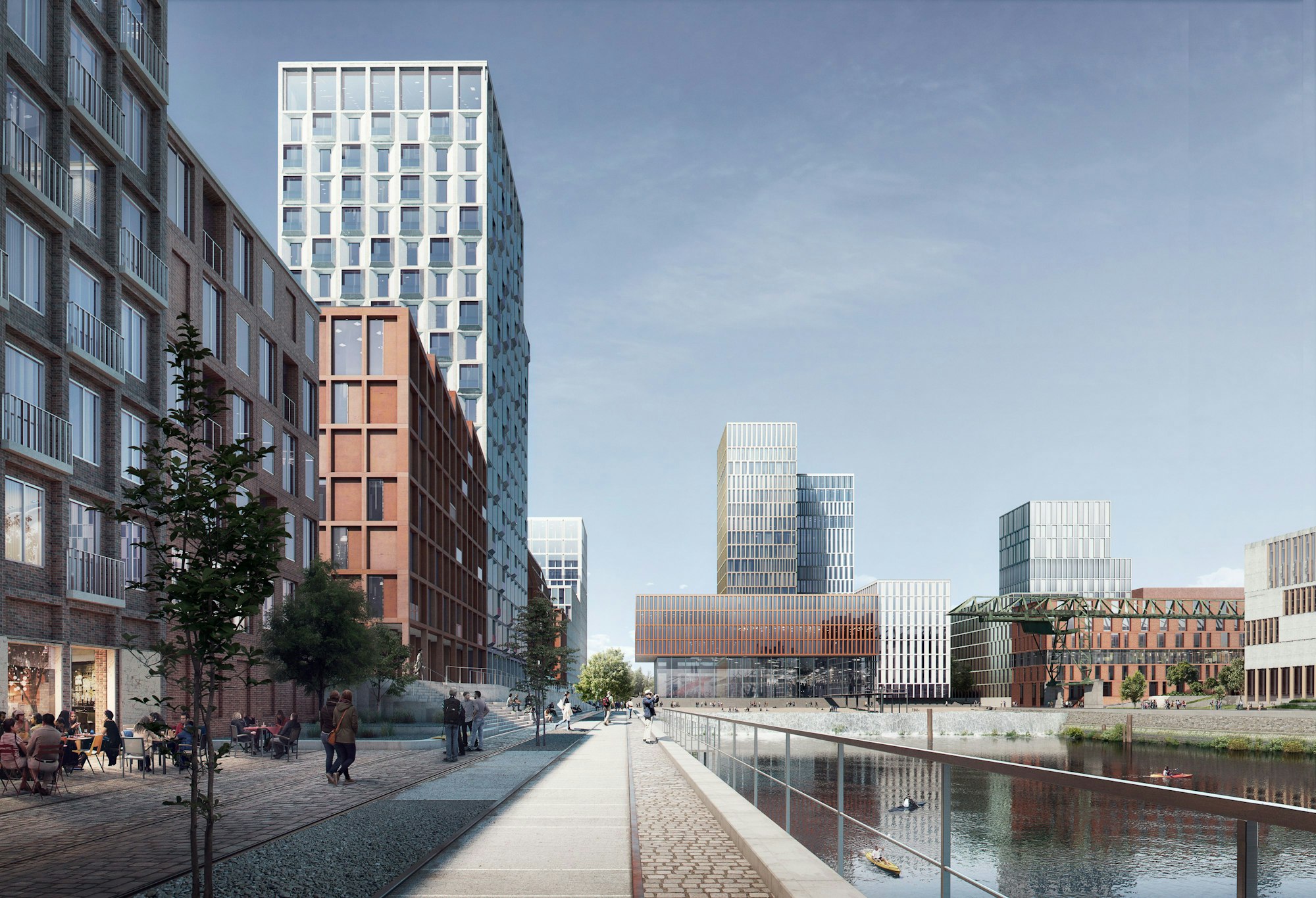 Entwürfe des Deutzer Hafens, hier die Ostpromenade samt Hafenbecken