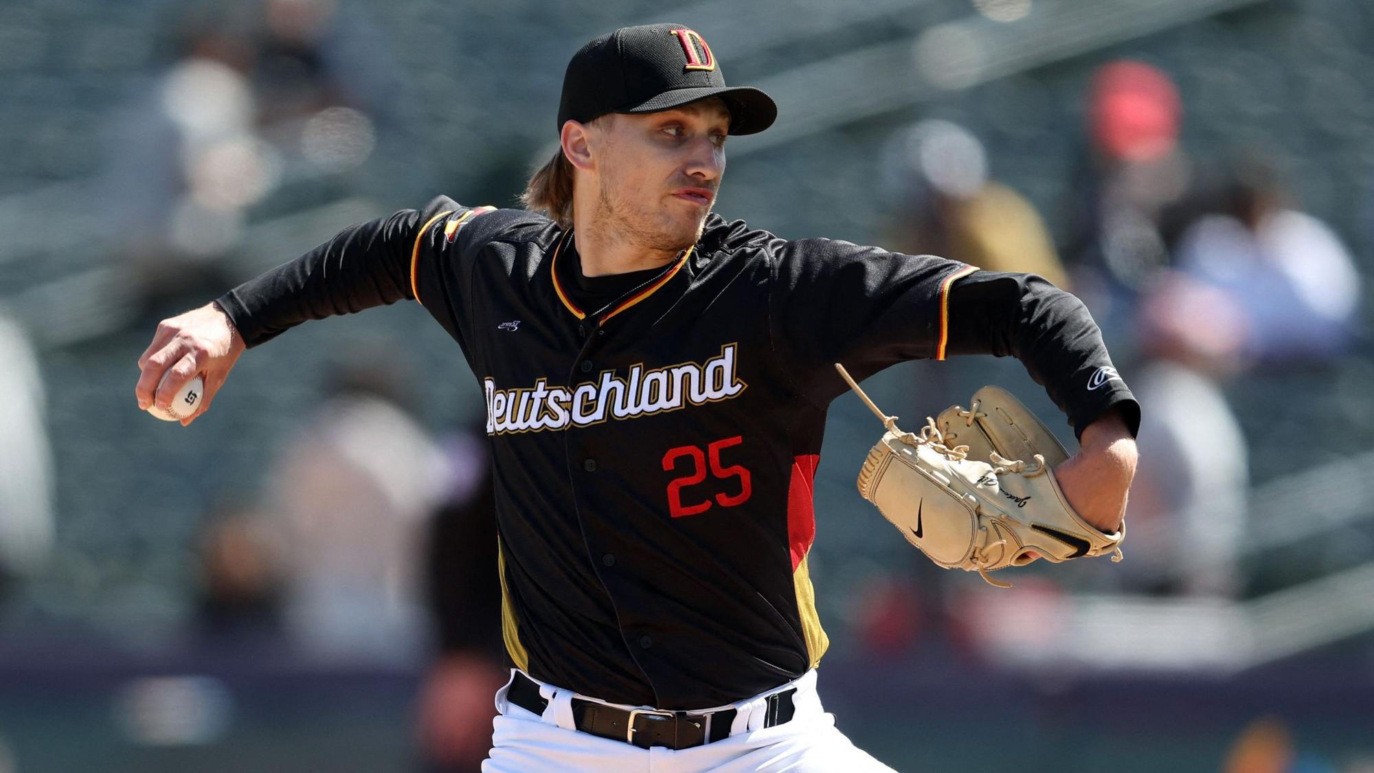 Jaden Agassi erwischte bei seinem Debüt für die deutsche Baseball-Nationalmannschaft einen rabenschwarzen Tag.