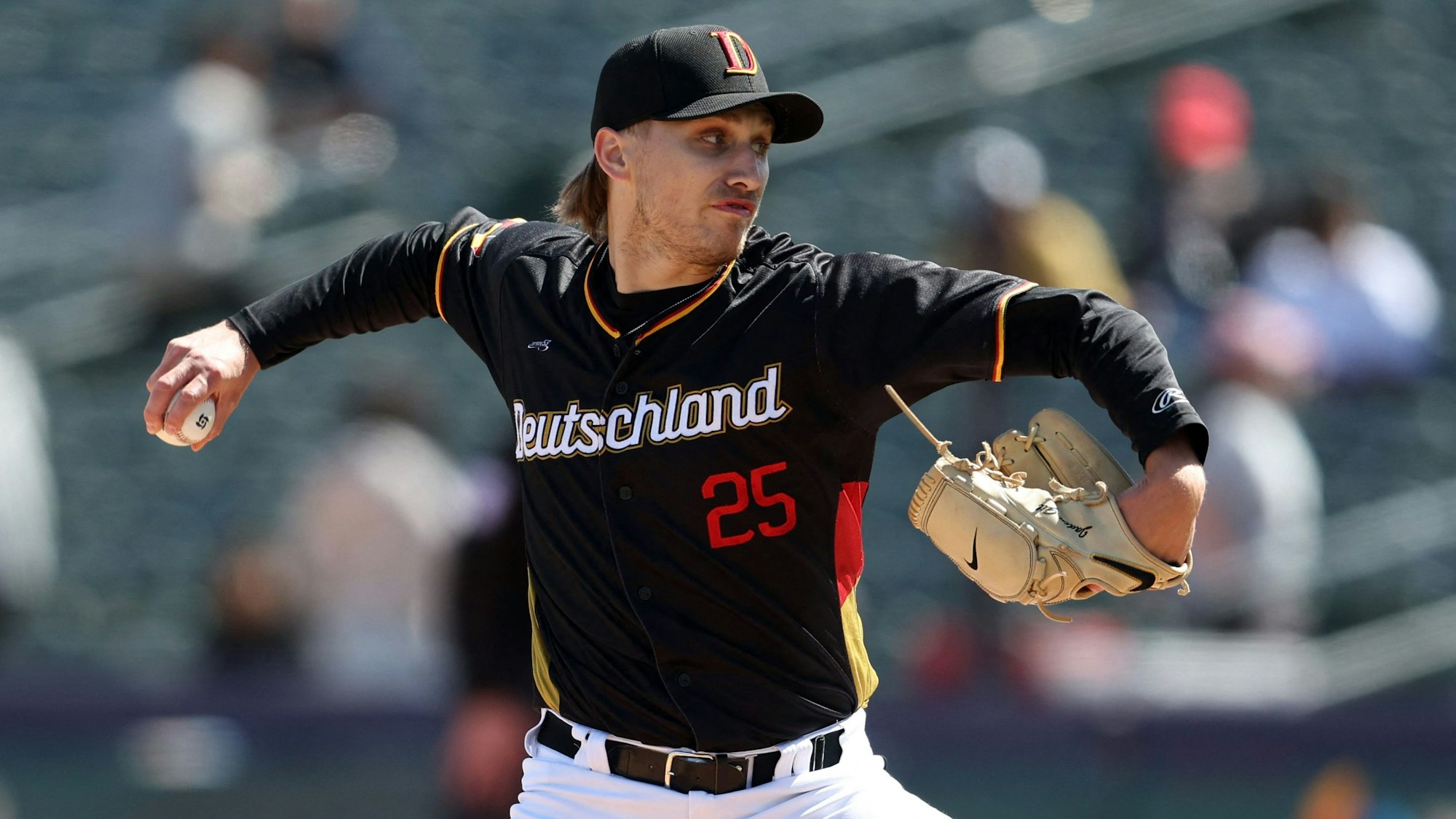 Jaden Agassi erwischte bei seinem Debüt für die deutsche Baseball-Nationalmannschaft einen rabenschwarzen Tag.