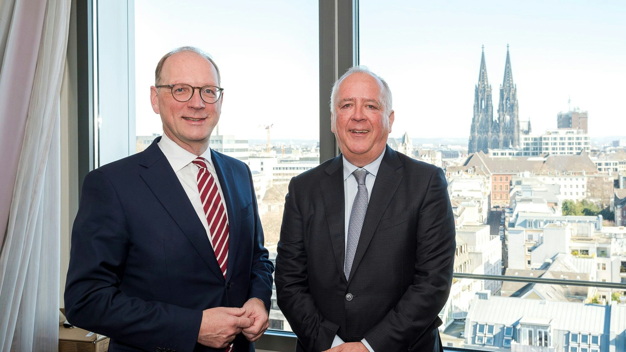 Netcologne-Chef Timo von Lepel (l.) und Arbeitgeberpräsident Gunnar Herrmann