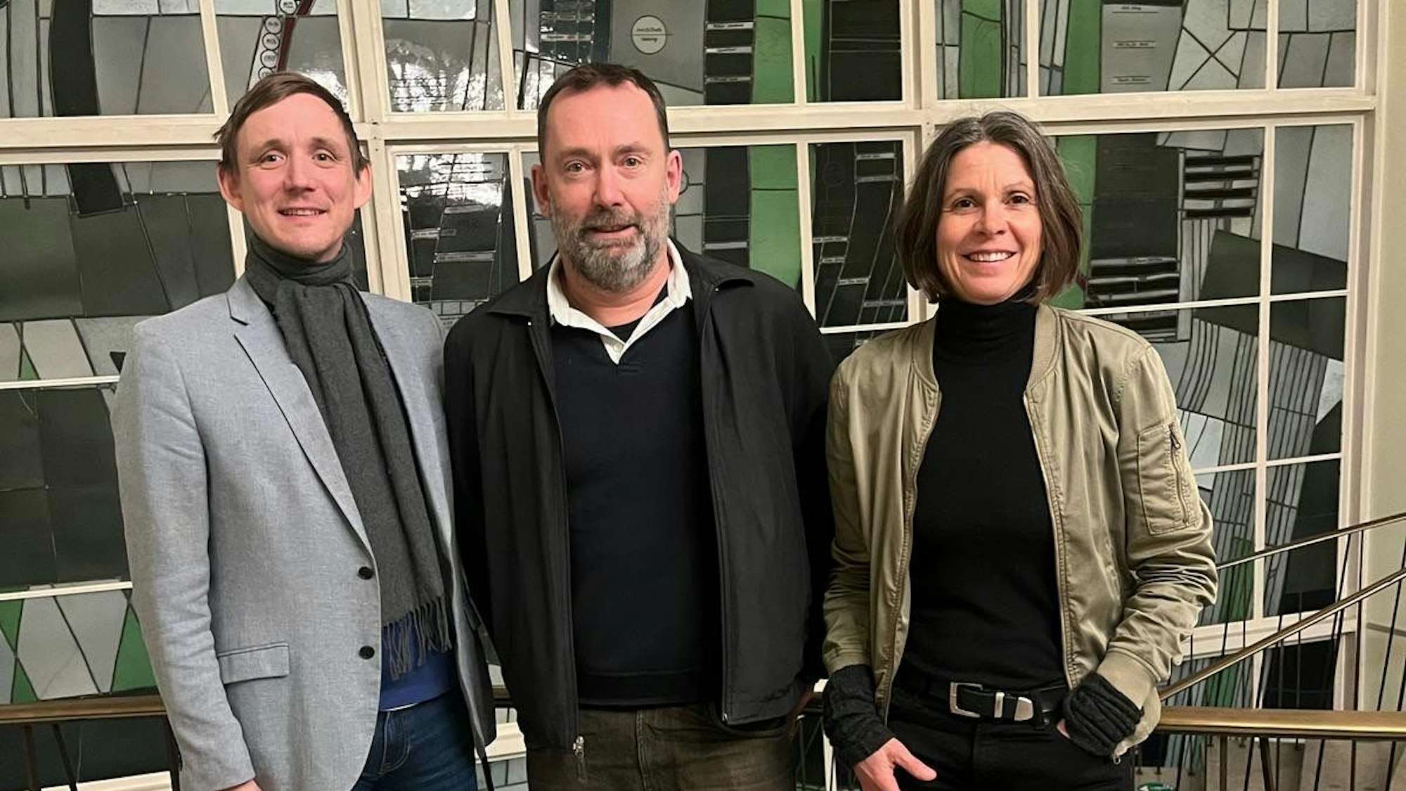 Neu dabei: Thor Zimmermann (Mitte) mit Grünen-Fraktionsgeschäftsführer Lino Hammer und Fraktionschefin Christiane Martin.