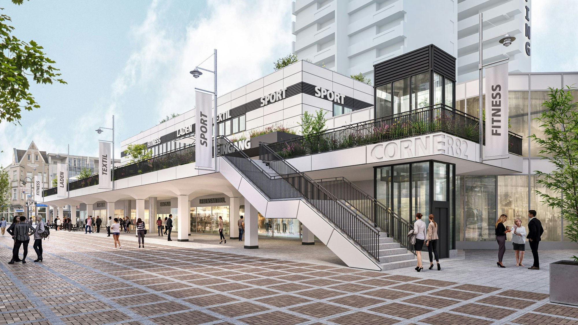 So soll das „Corner82“ in Wiesdorf einmal aussehen.