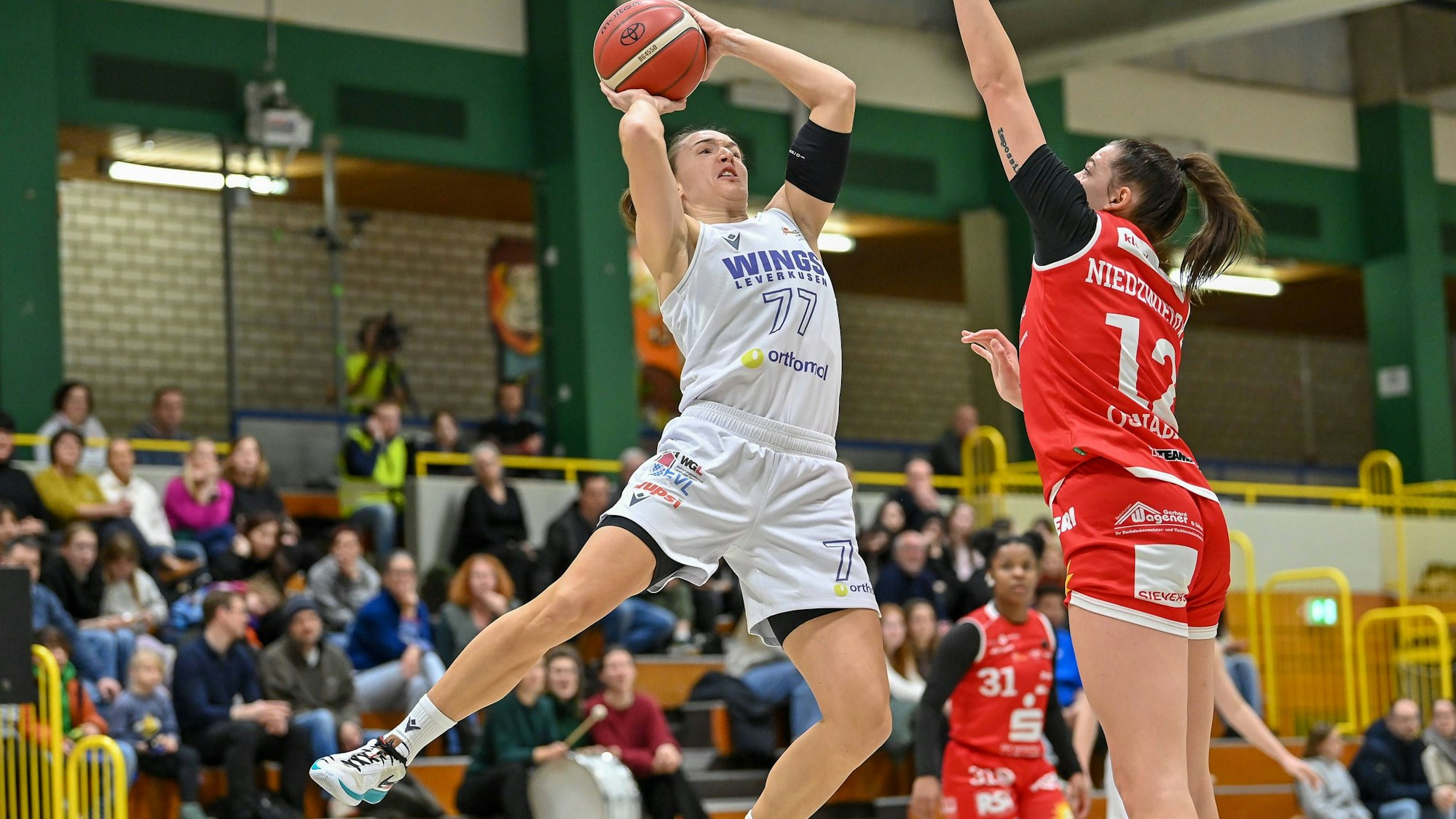 1. Damen Basketball Bundesliga: Orthomol WINGS Leverkusen vs. GiroLive Panthers Osnabrück, 03.01.2025 Mante Kvederaviciute Orthomol WINGS Leverkusen 77, 1. Damen Basketball Bundesliga: Orthomol WINGS Leverkusen vs. GiroLive Panthers Osnabrück am 03.01.2025 in der Sporthalle Werner-Heisenberg-Gymnasium in Opladen Nordrhein-Westfalen *** 1 Womens Basketball Bundesliga Orthomol WINGS Leverkusen vs GiroLive Panthers Osnabrück, 03 01 2025 Mante Kvederaviciute Orthomol WINGS Leverkusen 77 , 1 Womens Basketball Bundesliga Orthomol WINGS Leverkusen vs GiroLive Panthers Osnabrück on 03 01 2025 at the Sporthalle Werner Heisenberg Gymnasium in Opladen Nordrhein Westfalen Copyright: xBEAUTIFULxSPORTS/Mueller-Laschetx