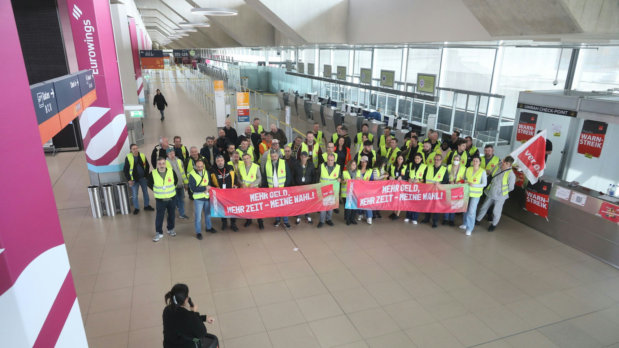 Streik am Flughafen Köln/Bonn.