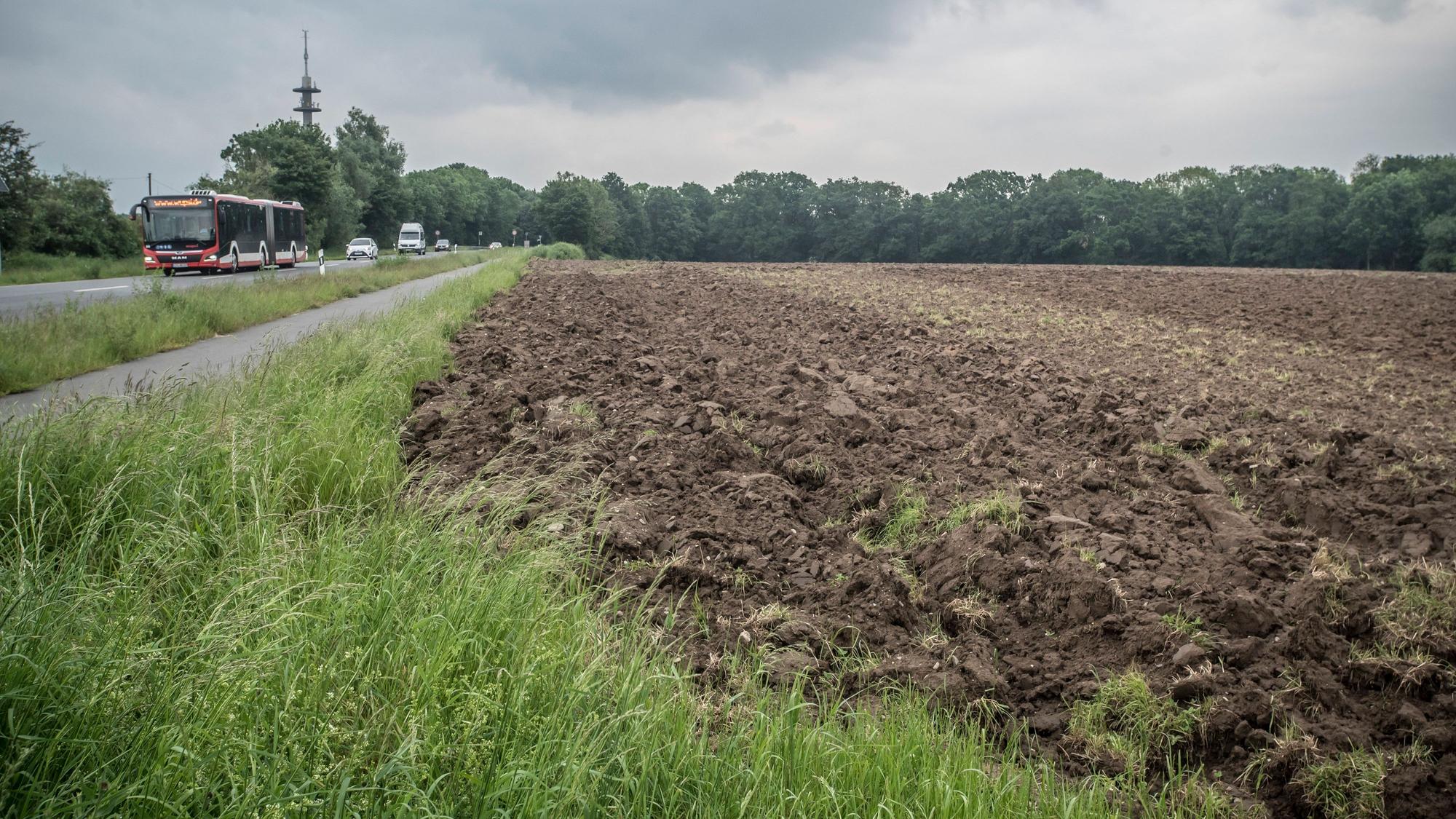 Die Felder gegenüber Auf den Heunen betrachtet die bauverwaltung als geeigneten Standort für eine neue Feuer- und Rettungswache. Foto: Ralf Krieger