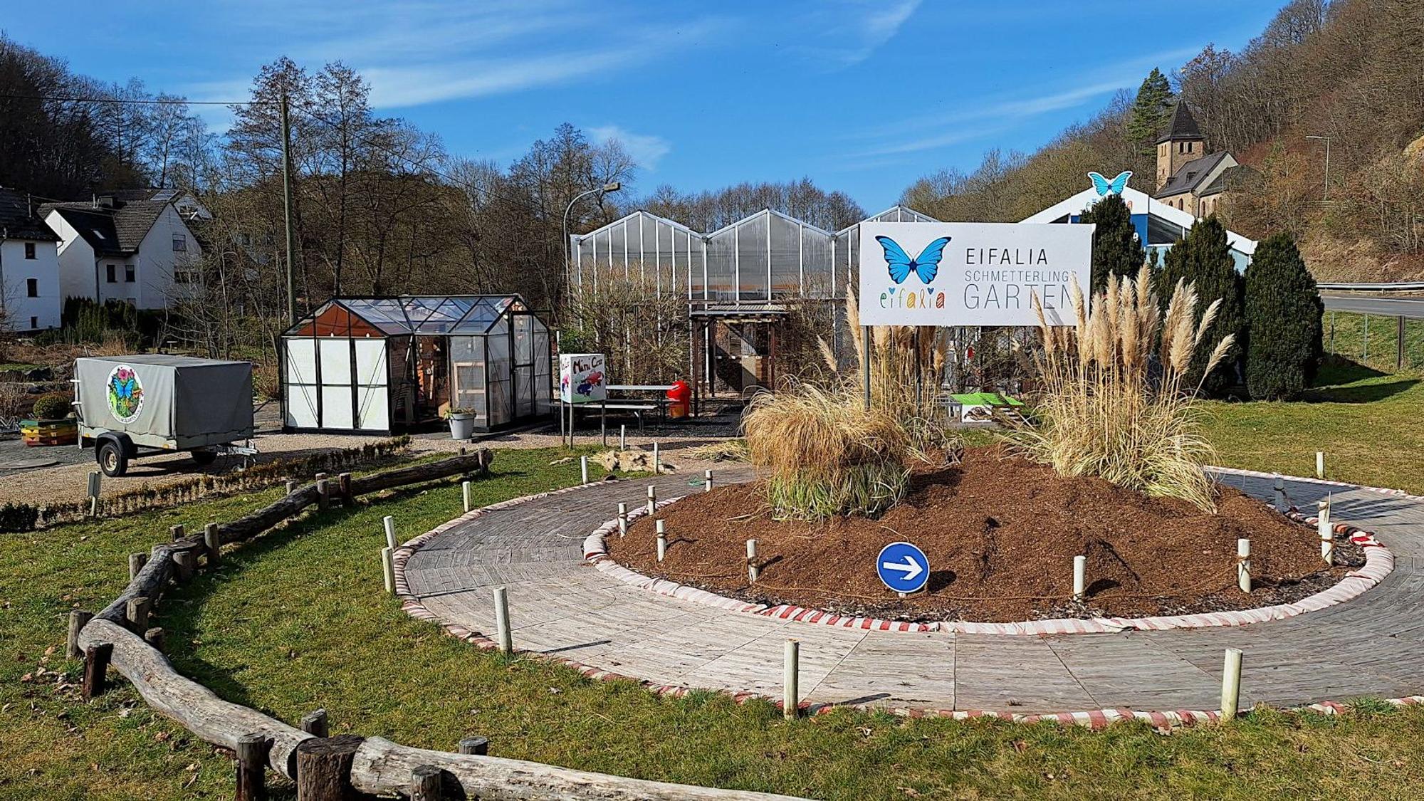 Das Außengelände des Eifalia Schmetterlingsgartens bei Blankenheim.
