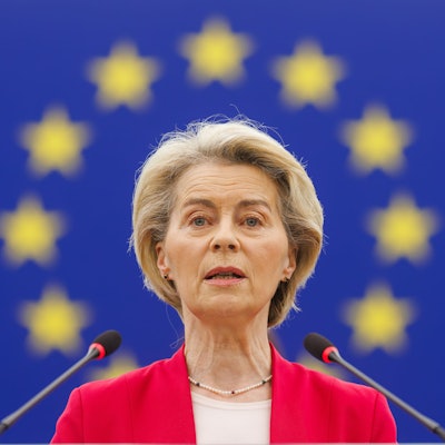 Ursula von der Leyen (CDU), Präsidentin der Europäischen Kommission, hat ihren Aufrüstungsplänen den Zorn Moskaus auf sich gezogen. (Archivbild)