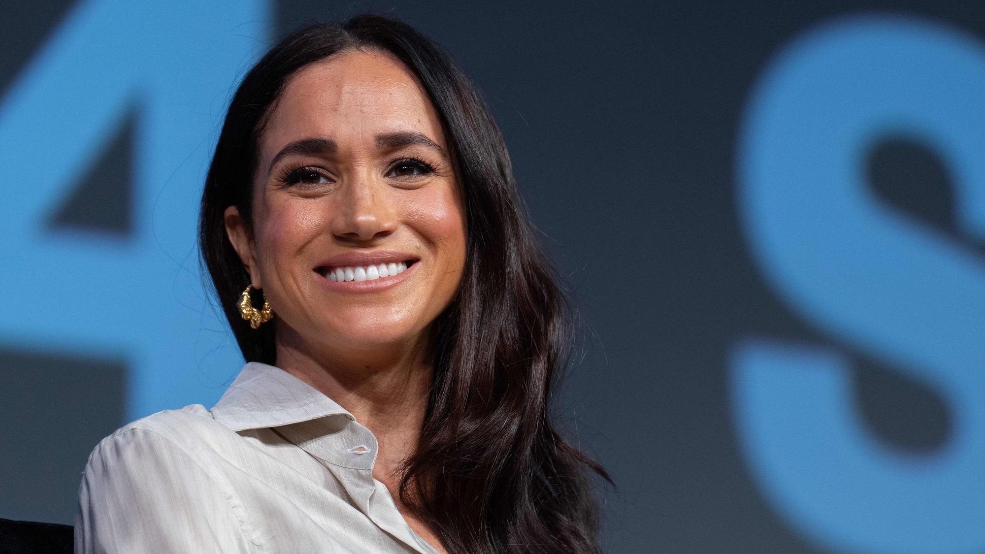 Meghan Markle, jetzt auch Meghan Sussex, bei einer Konferenz im März 2024.