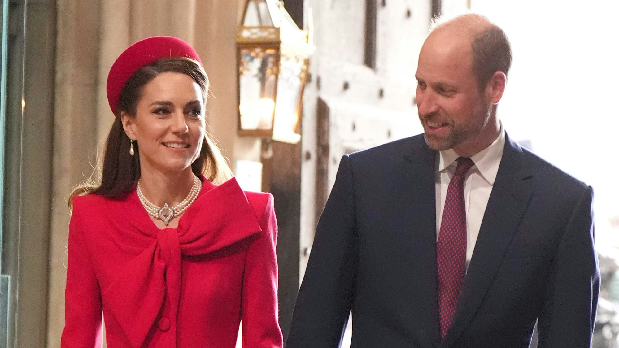 Prinzessin Kate und Prinz William kommen zum jährlichen Gottesdienst zum Commonwealth Day in der Westminster Abbey in London.