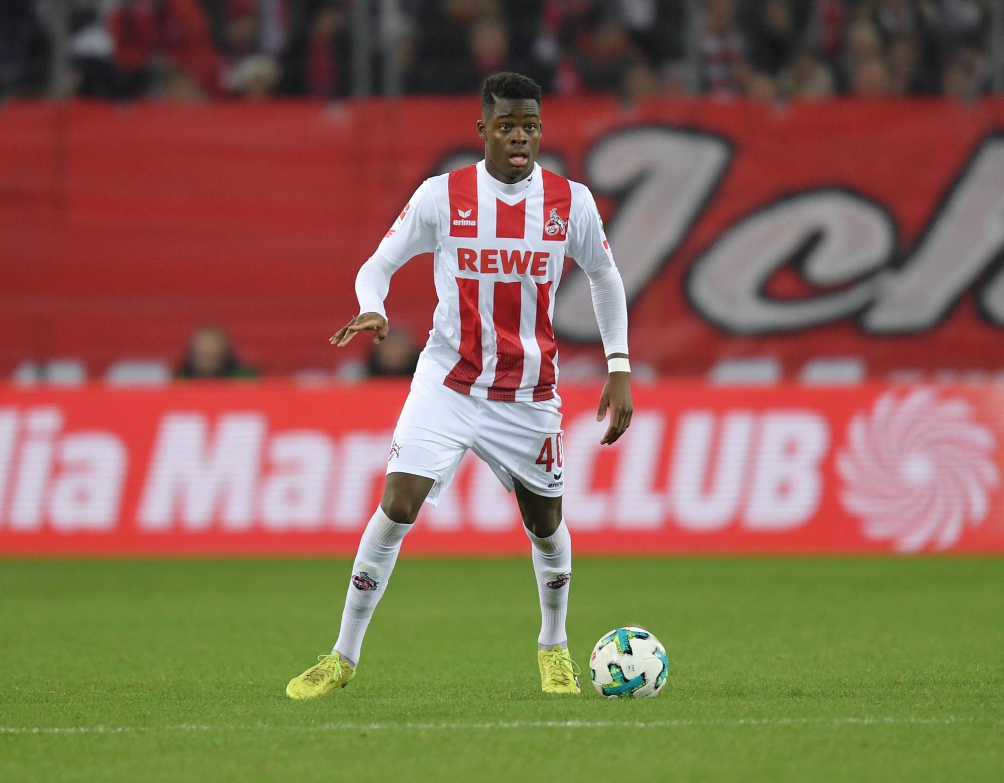 26.11.2017, Fussball GER, 1. Bundesliga Saison 2017 2018, 13. Spieltag, 1. FC Koeln - Hertha BSC Berlin 0:2, Yann Aurel Bisseck (1.FC Koeln) *** 26 11 2017 Soccer GER 1 Bundesliga Season 2017 2018 13 Round 1 FC Koeln Hertha BSC Berlin 0 2 Yann Aurel Bisseck 1 FC Koeln Team2