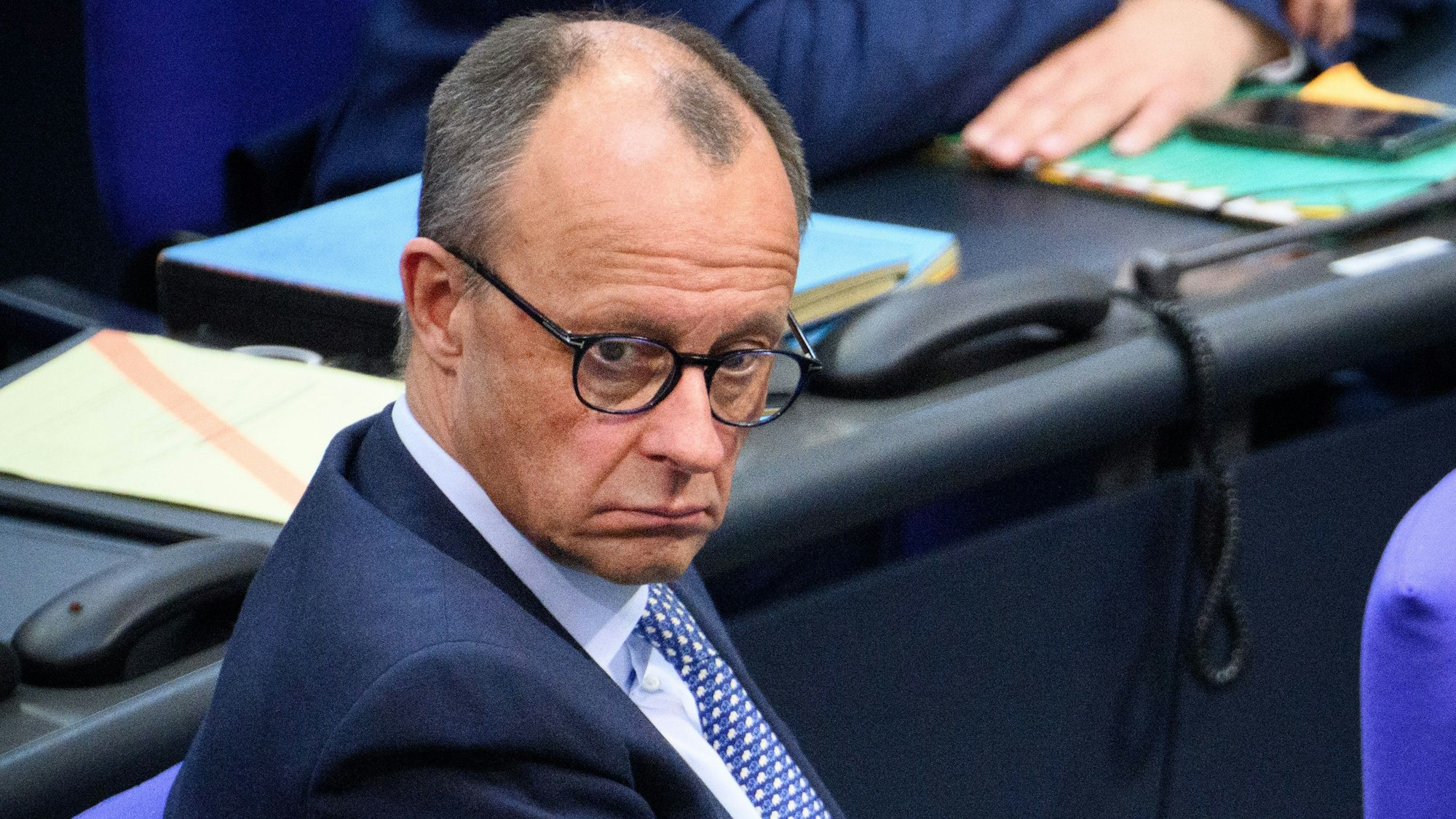 CDU-Vorsitzender Friedrich Merz im Bundestag.