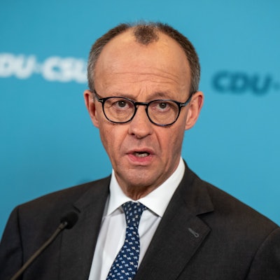14.03.2025, Berlin: Friedrich Merz, CDU/CSU-Fraktionsvorsitzender im Bundestag und CDU-Bundesvorsitzender, gibt nach der Fraktionssitzung im Bundestag ein Statement.