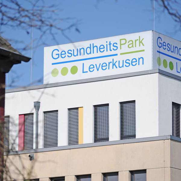 Das Logo des Gesundheitsparks in Schlebusch.
