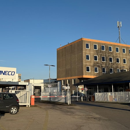 Blick auf das Werk 2 von Tenneco in Burscheid