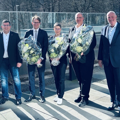 Verwaltungsvorsitzender Frank Helmenstein (v.l.) mit Gunter Derksen, Antje Heitmann, Dirk Steinbach und Frank Grebe.