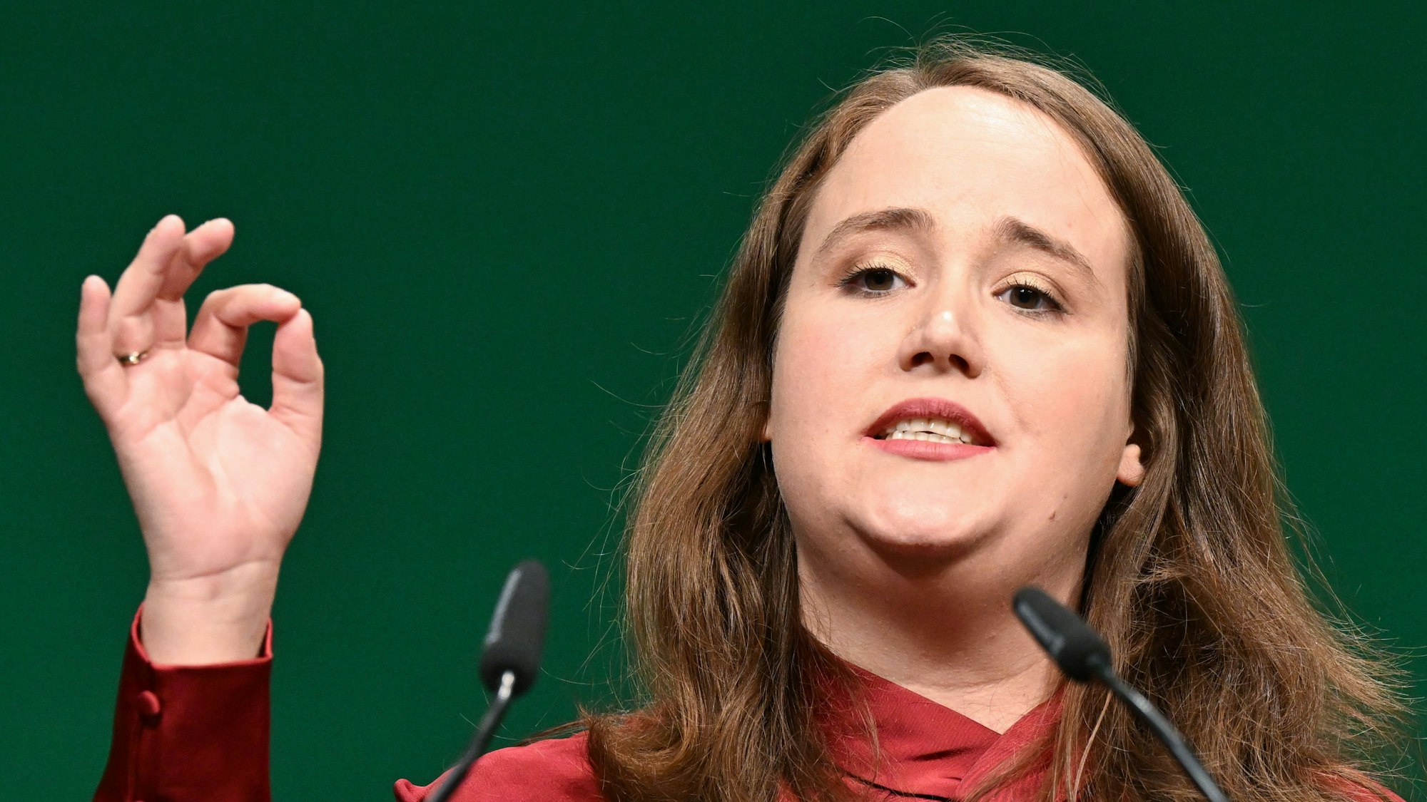 Ricarda Lang, frauenpolitische Sprecherin der Grünen, hat einen Namensvorschlag für die neue Koalition. (Archivbild)