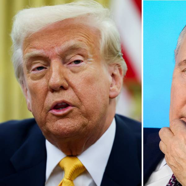 ARCHIV - 14.03.2025, ---: Die Kombo aus Archivbildern zeigt US-Präsident Donald Trump (l) im Oval Office des Weißen Hauses am 07.03.2025 und den russischen Präsidenten Wladimir Putin während eines Technologieforums in Moskau am 21.02.2025. (zu dpa: «Trump und Putin bringen Eishockeyspiele ins Gespräch») Foto: Pavel Bednyakov/AP/Pool via AP/dpa +++ dpa-Bildfunk +++