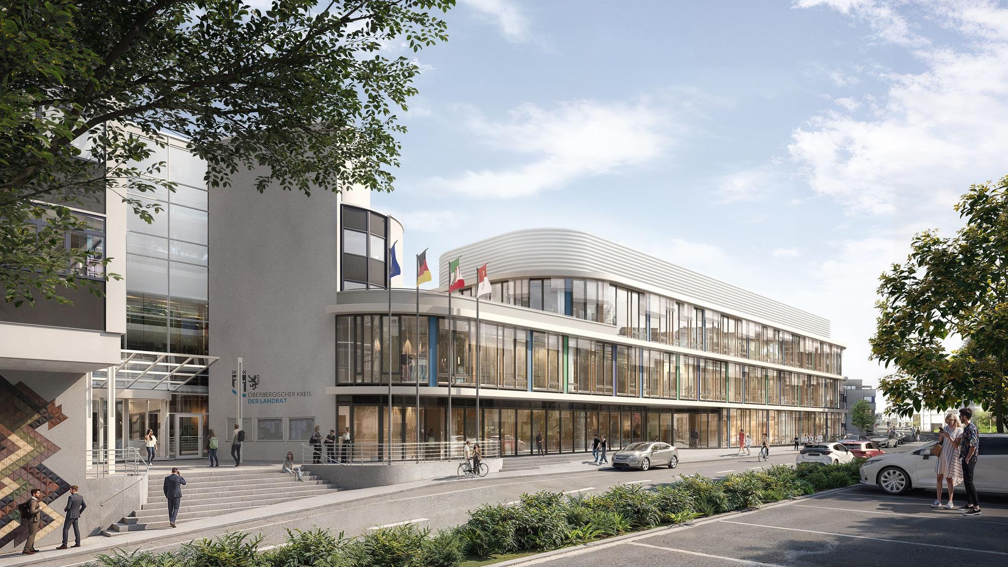 Visualisierungen der Zentralisierung der Kreisverwaltung in Gummersbach.