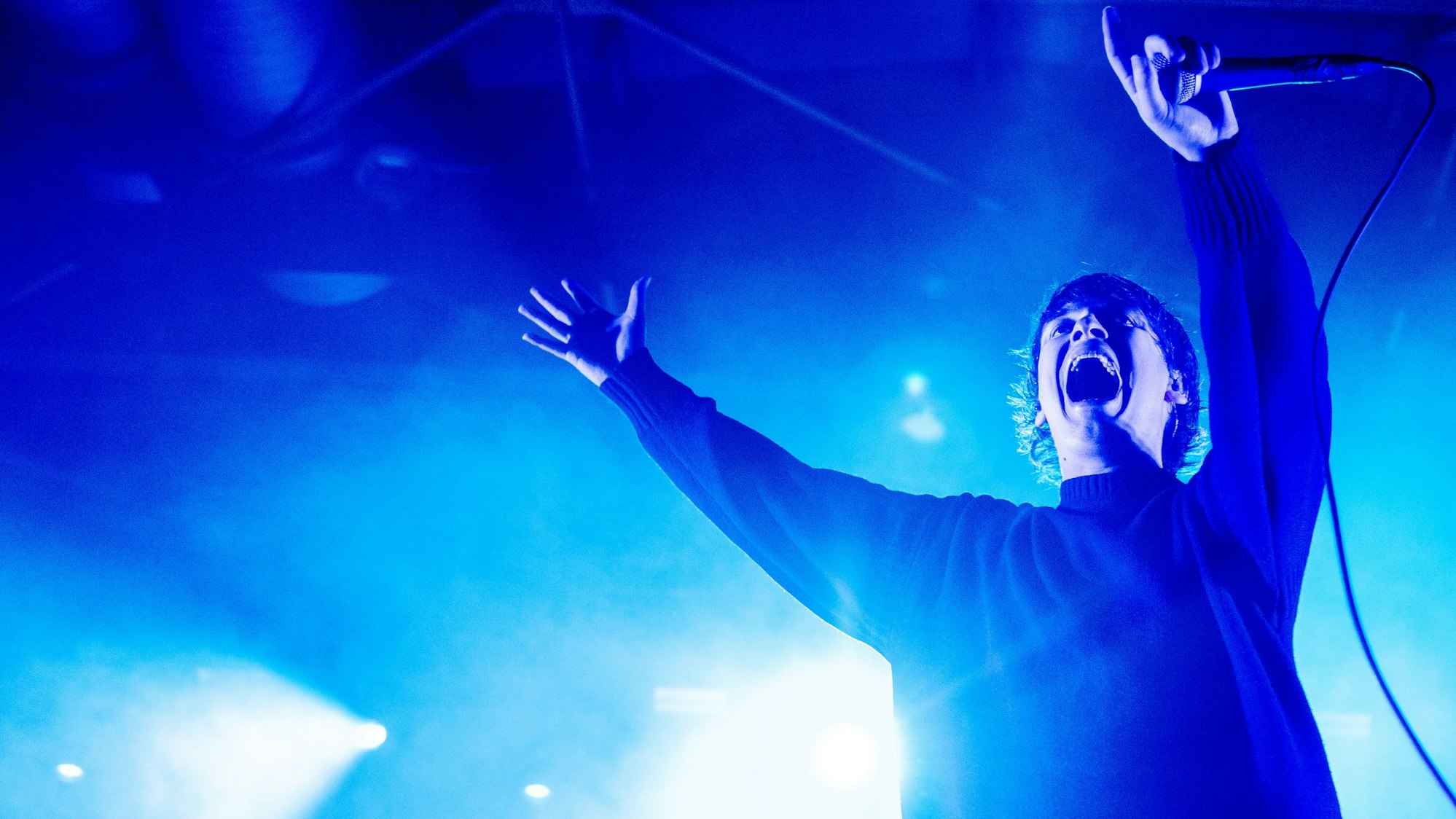 24.03.2025, Köln: Die Hardcore-Punk-/Metalcore-Band Knocked Loose mit Sänger Bryan Garris spielt im Palladium Köln.