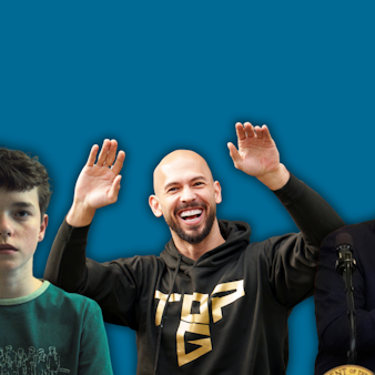 Montage aus der Netflix-Serie Adolescence, Andrew Tate und Donald Trump