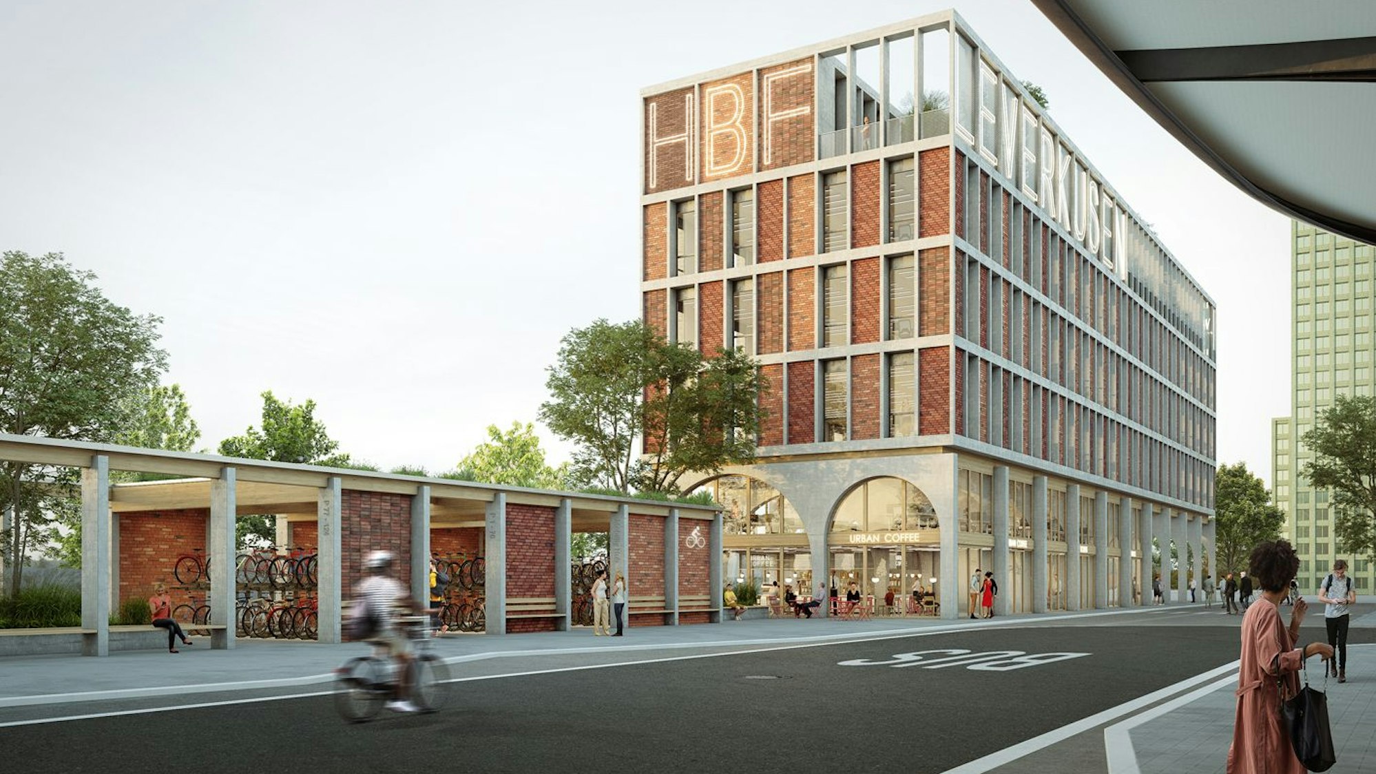 Skizze des künftigen Leverkusener Bahnhofs