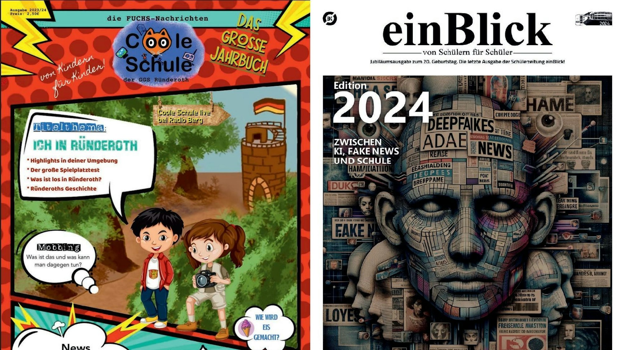 Die Cover der Schülerzeitungen.