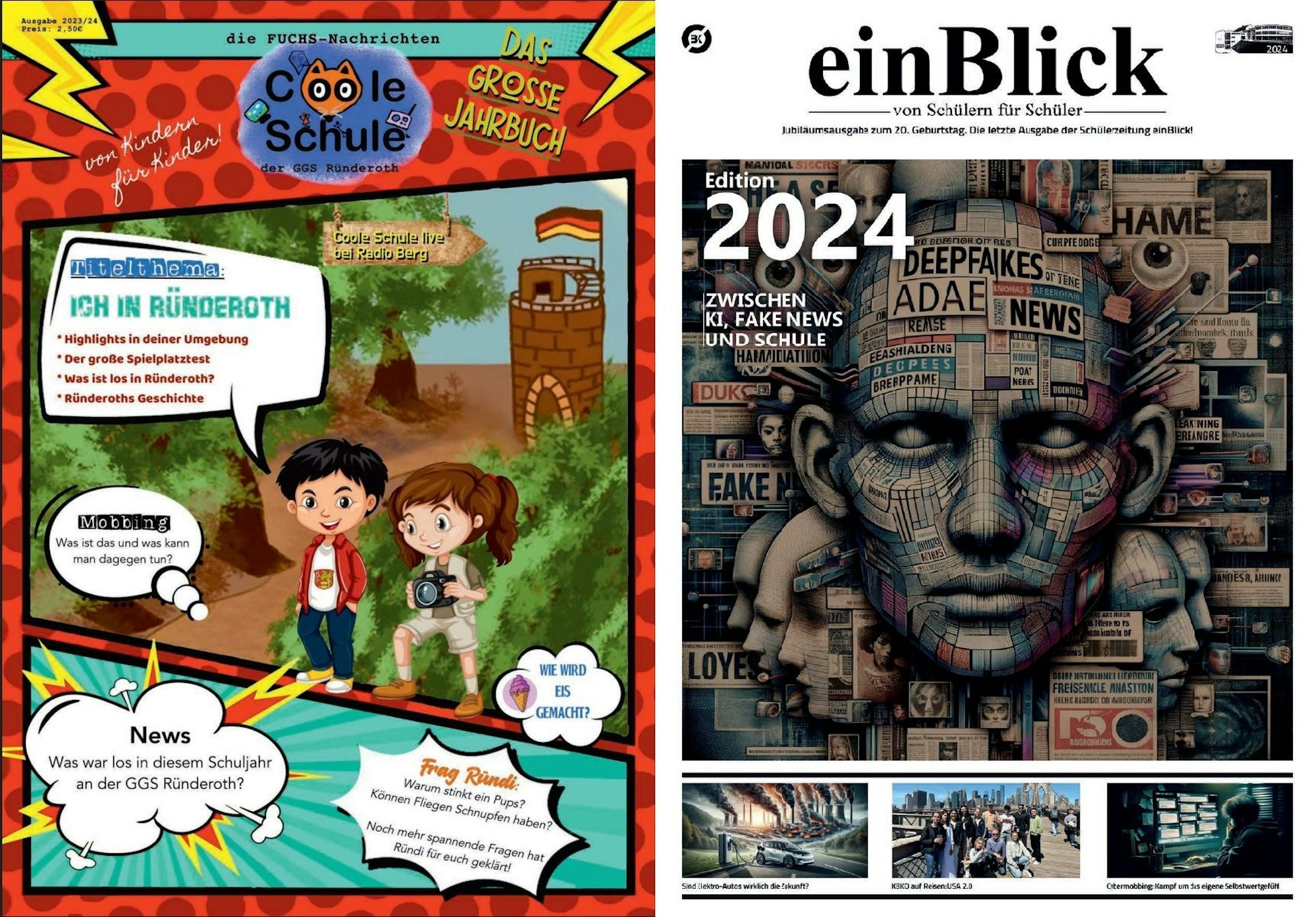 Die Cover der Schülerzeitungen.