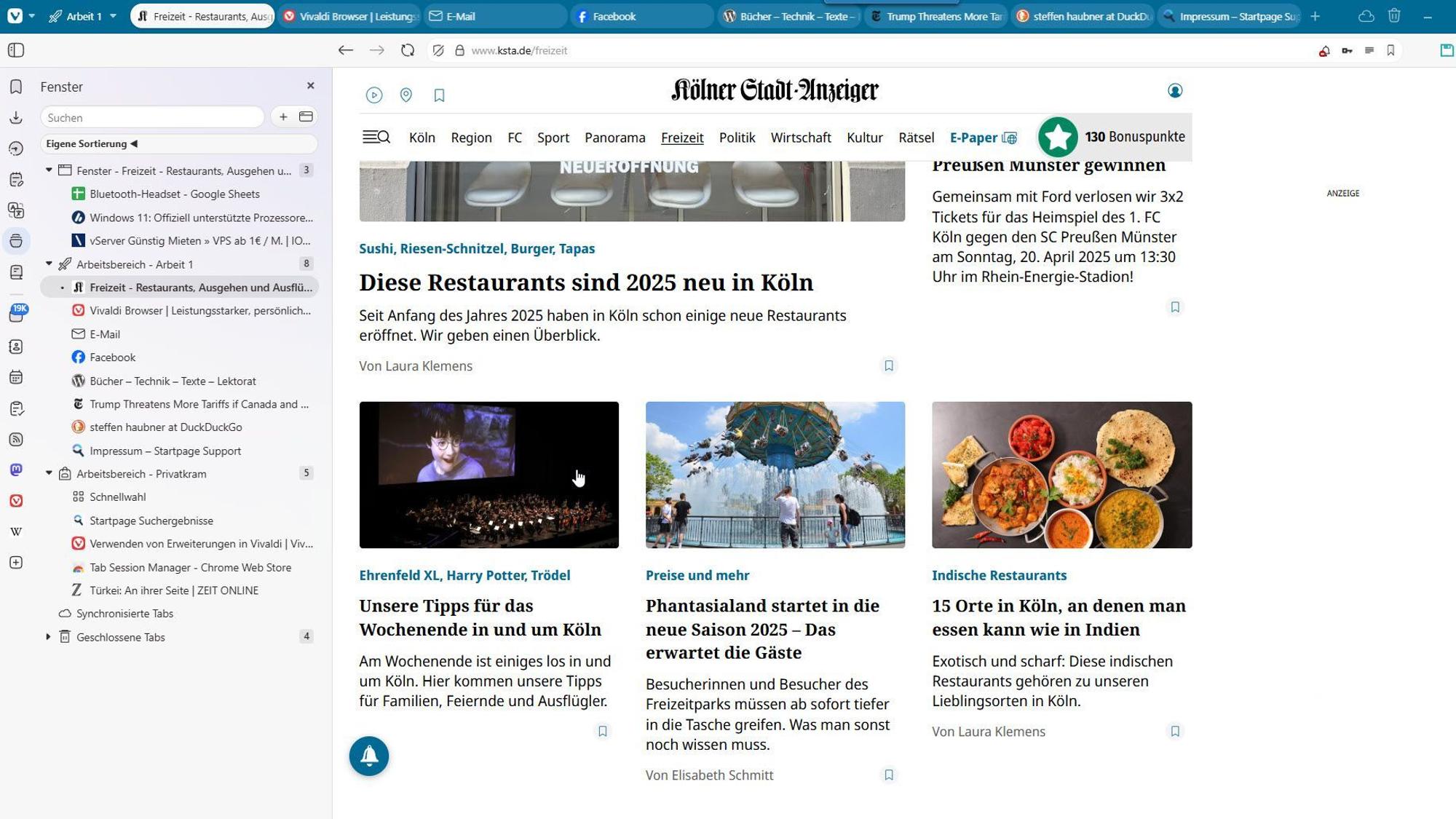 Screenshot von Vivaldi