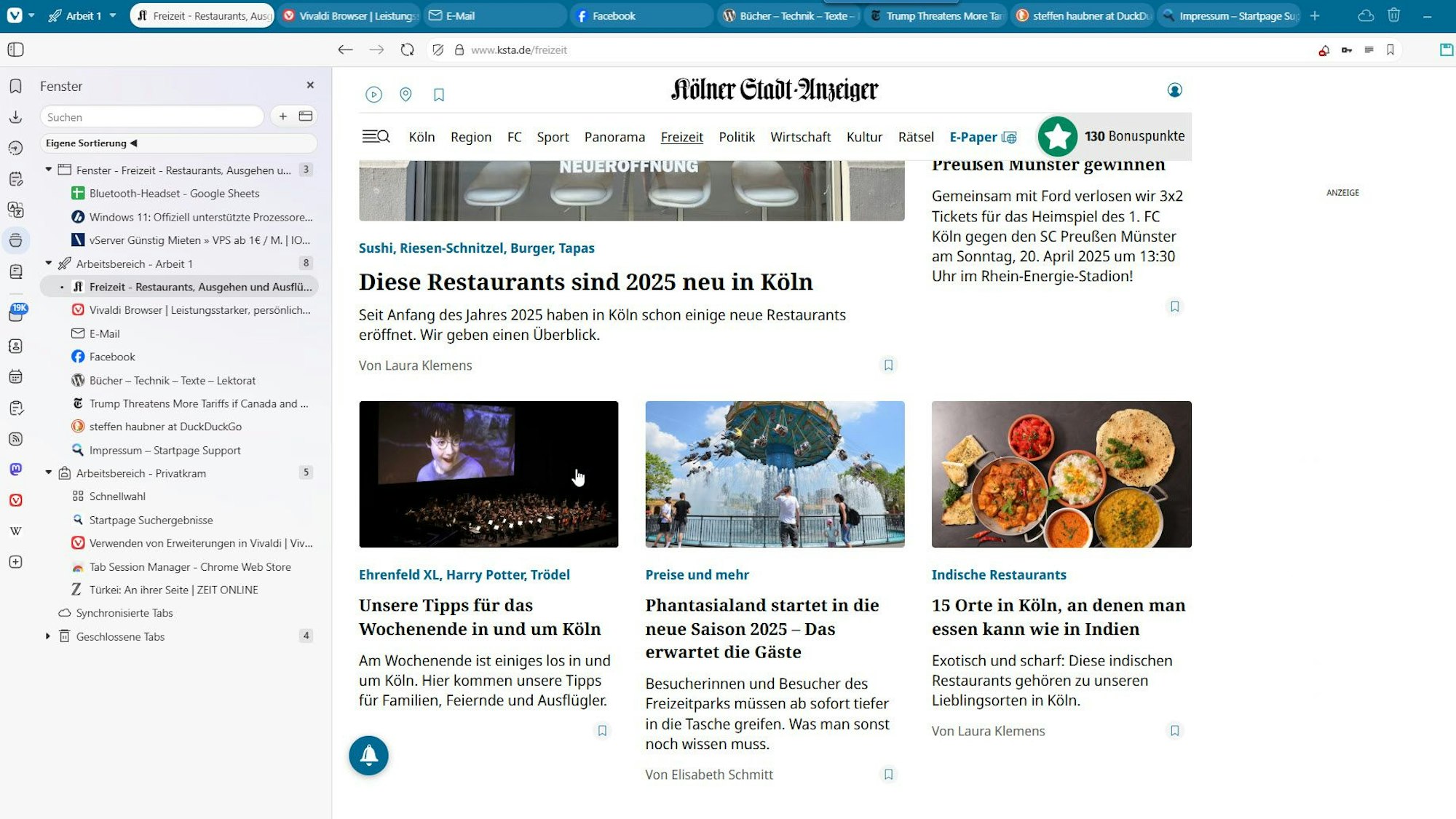 Screenshot von Vivaldi