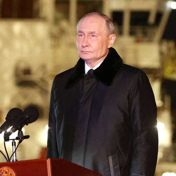 Kremlchef Wladimir Putin beim Stapellauf des russischen Atom-U-Boots „Perm“ am Donnerstag in Murmansk.