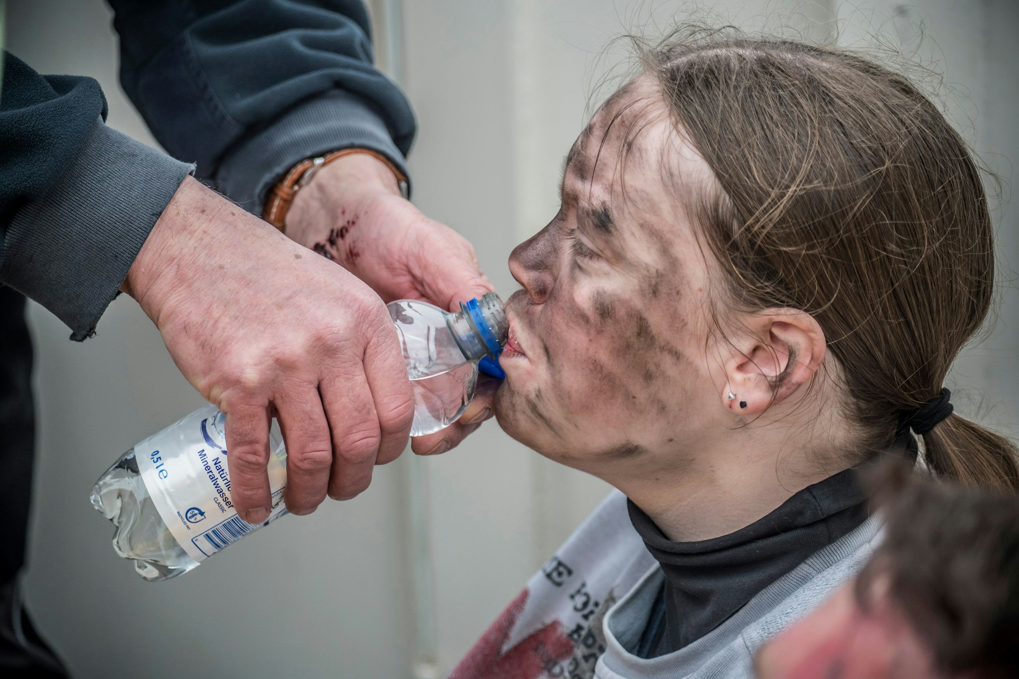 Übung an der Hitdorfer Fähre mit DLRG, Feuerwehr, DRK, Freiwillige Feuerwehr