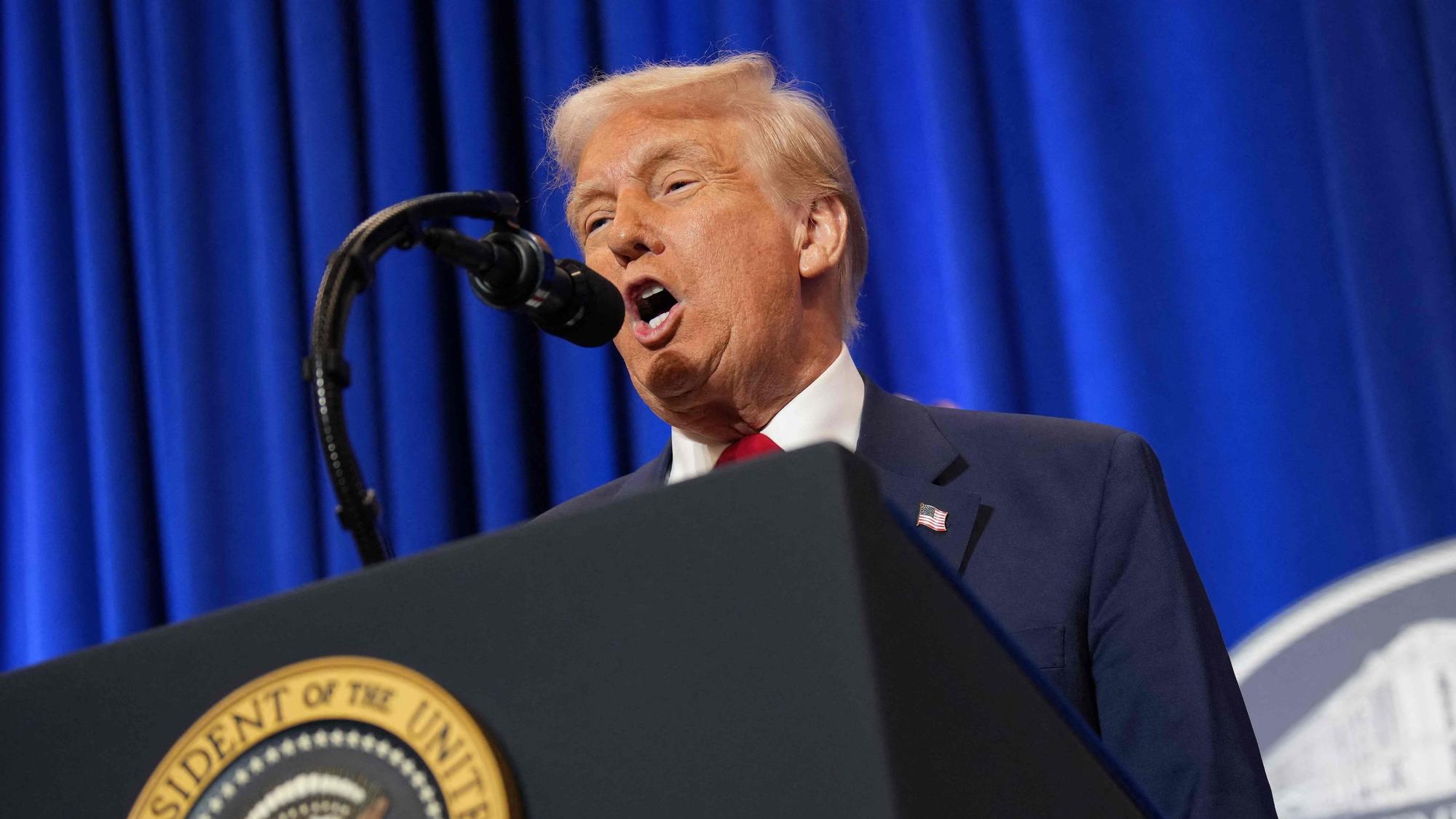 Donald Trump bei einer Rede.