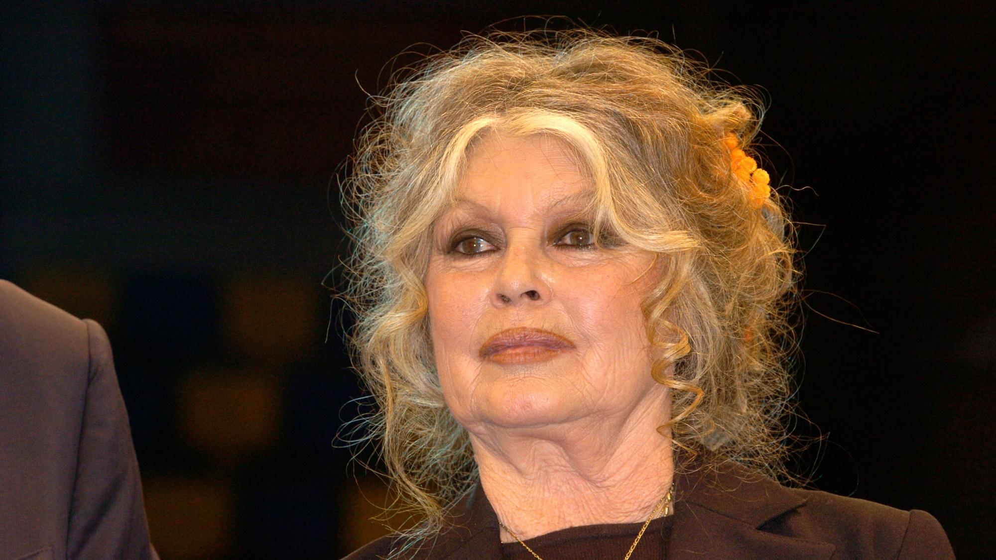 Die Schauspielerin Brigitte Bardot schaut bei einem Fototermin.