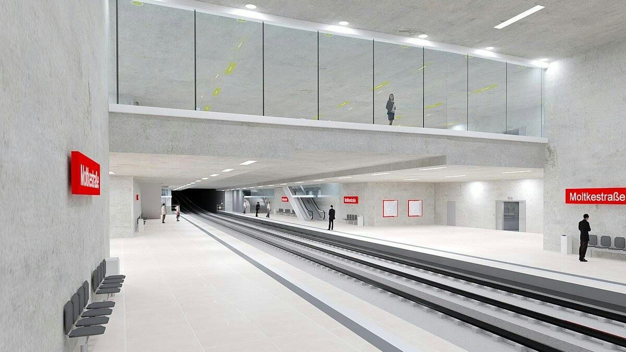 So könnte nach dem Ausbau der Ost-West-Achse ein neuer U-Bahnhof an der Moltkestraße aussehen.