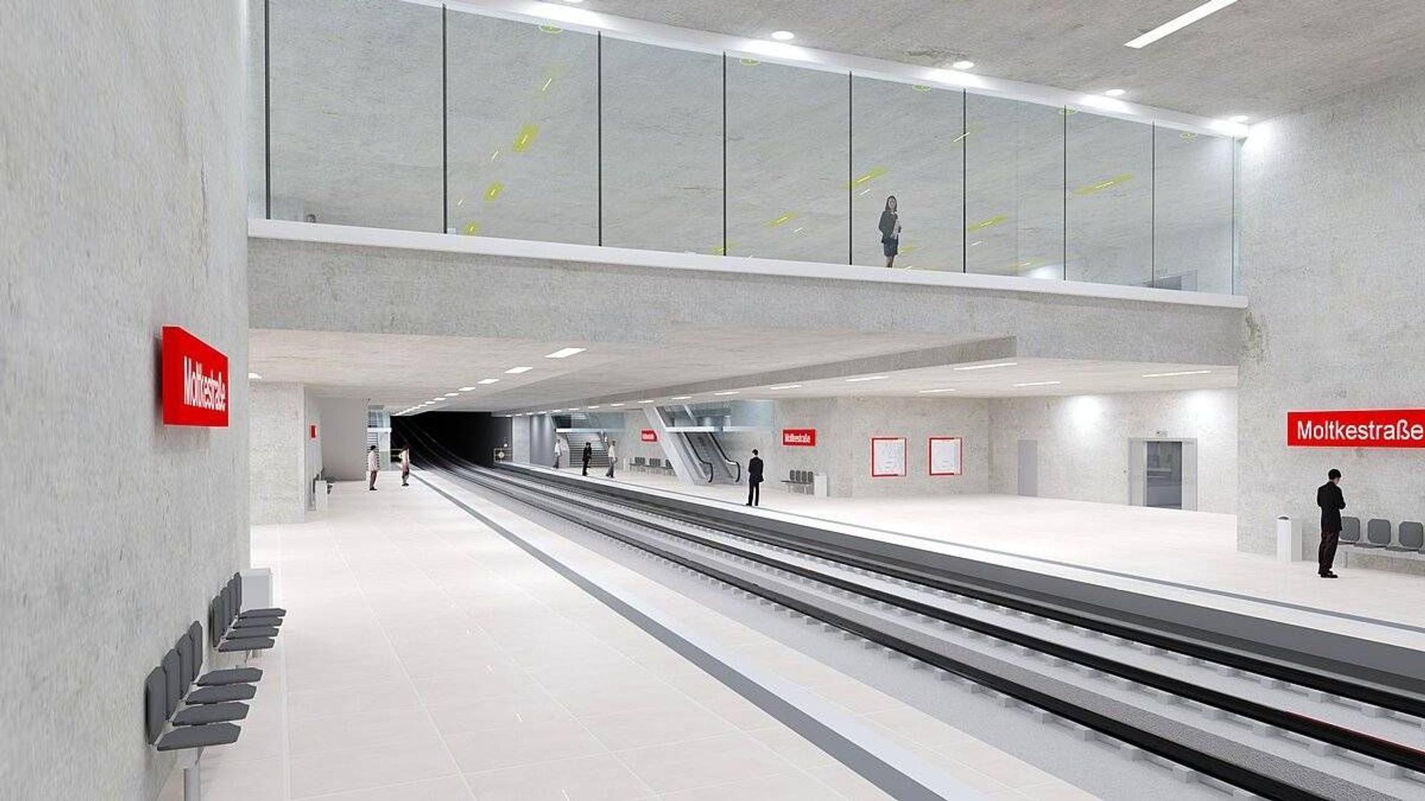 So könnte die U-Bahn-Haltestelle Moltkestraße aussehen.