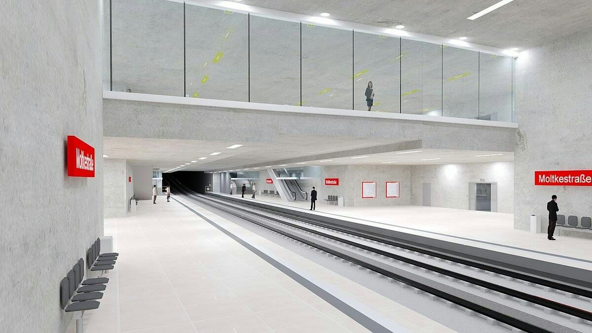 So könnte die U-Bahn-Haltestelle Moltkestraße aussehen.