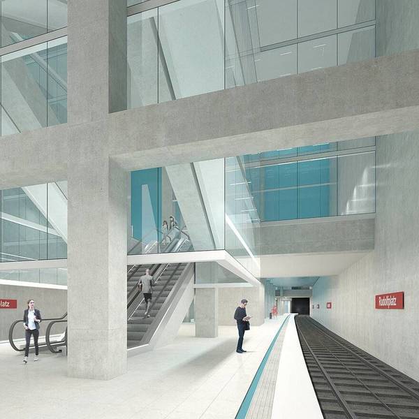 Visulaisierung einer U-Bahn-Station am Rudolfplatz