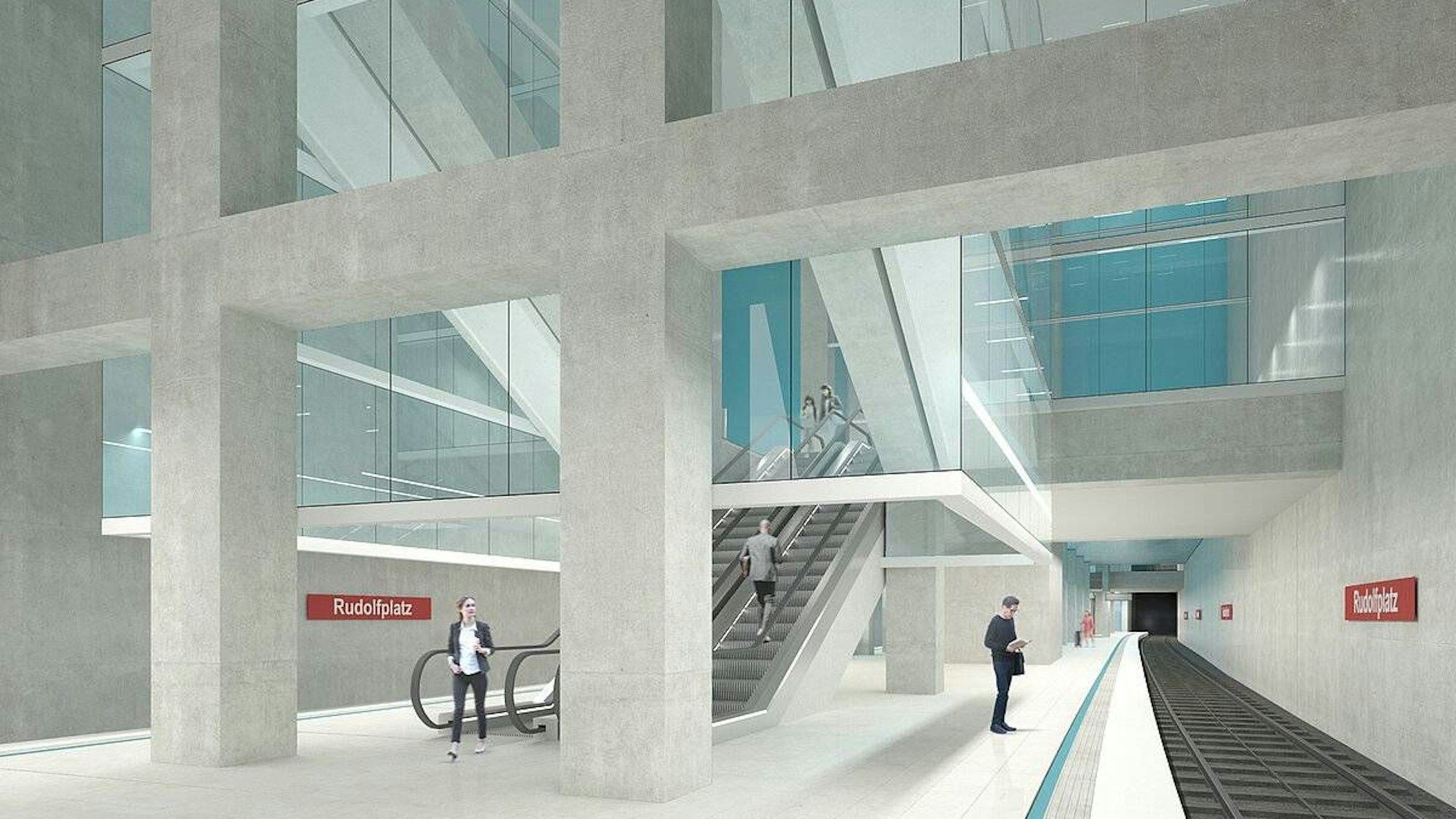 Visulaisierung einer U-Bahn-Station am Rudolfplatz