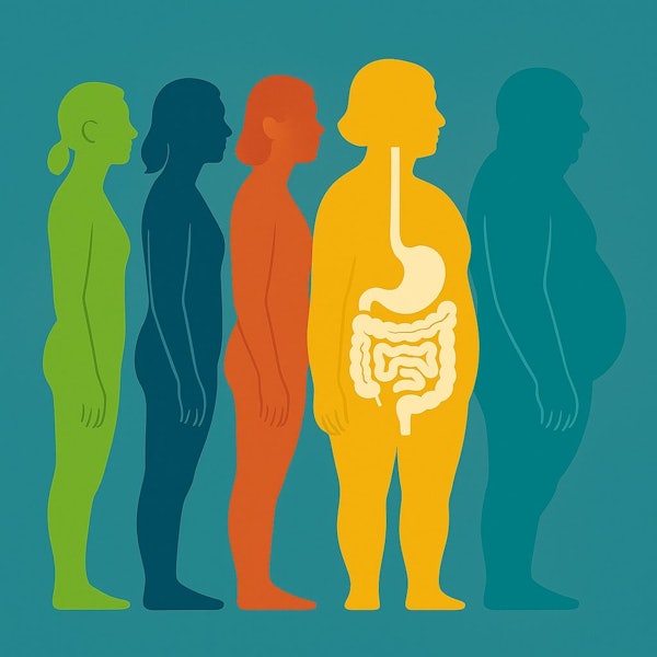 Eine Frau hält schützend ihre Hände über einen eingezeichneten Darm Foto: Getty Images/The Image Bank RF