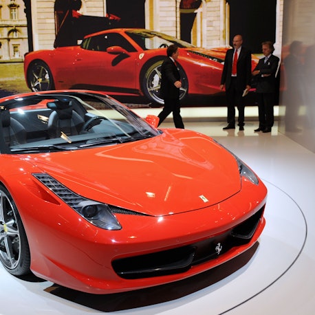 Ferrari präsentiert während einer Pressekonferenz auf der Internationalen Automobil-Ausstellung (IAA) in Frankfurt am Main den neuen Ferrari 458 Spider.