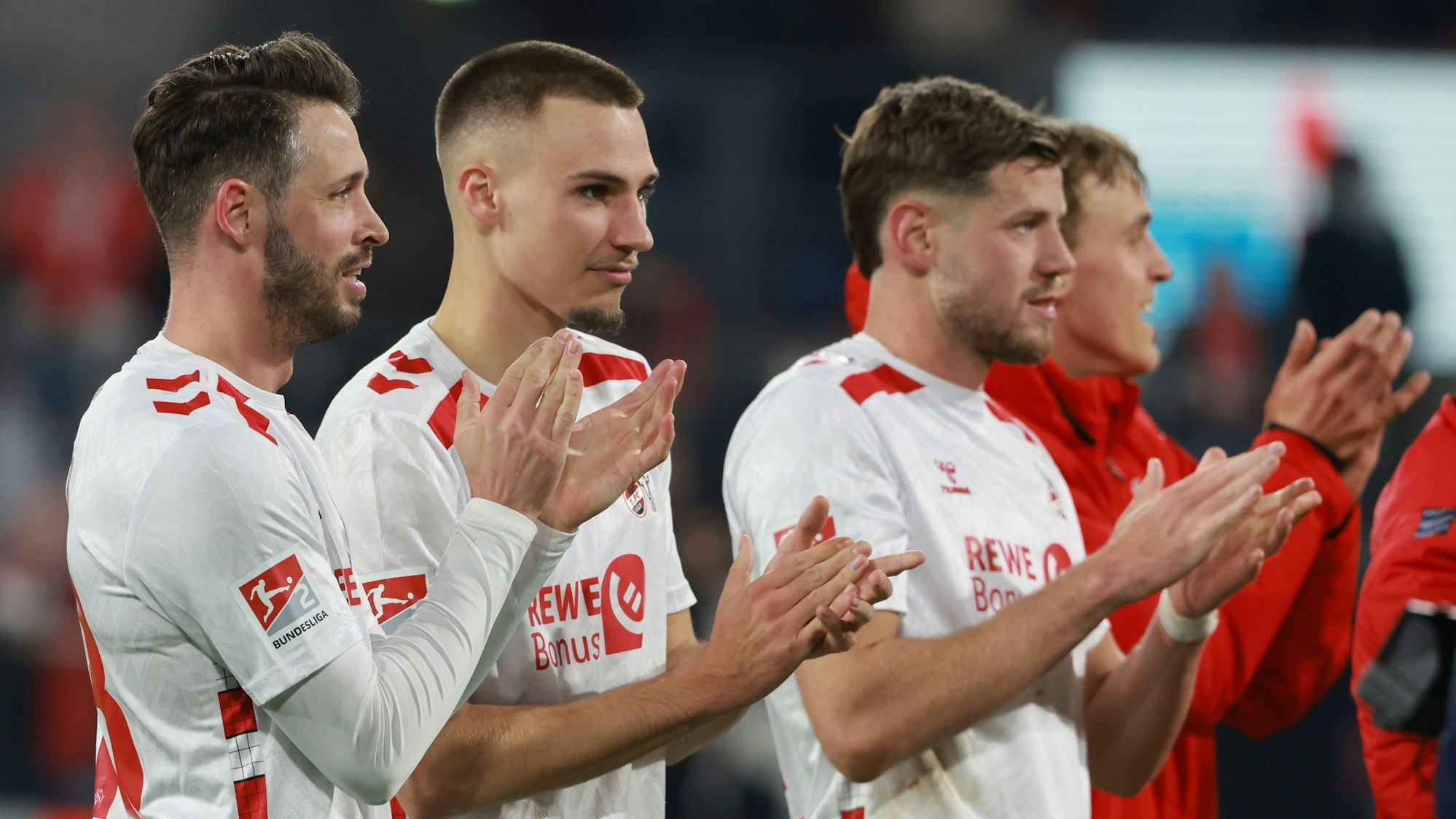 Auf Imad Rondic, Tim Lemperle und Mark Uth (v.r.) ruhen die Offensivhoffnungen des 1. FC Köln im Saisonfinale.